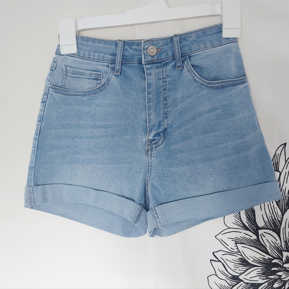 Forever 21 Blue Denim Cuffed Shorts
